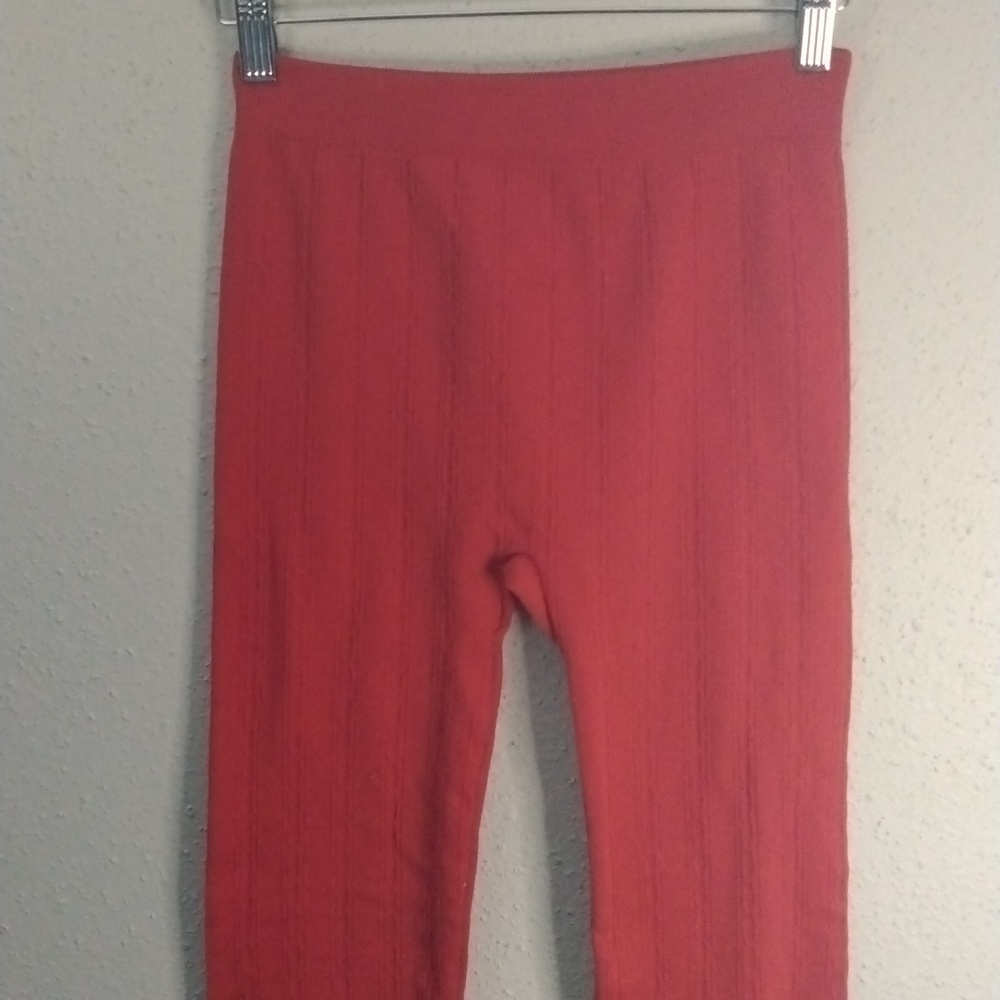 Faded Glory Red Furry Leggings